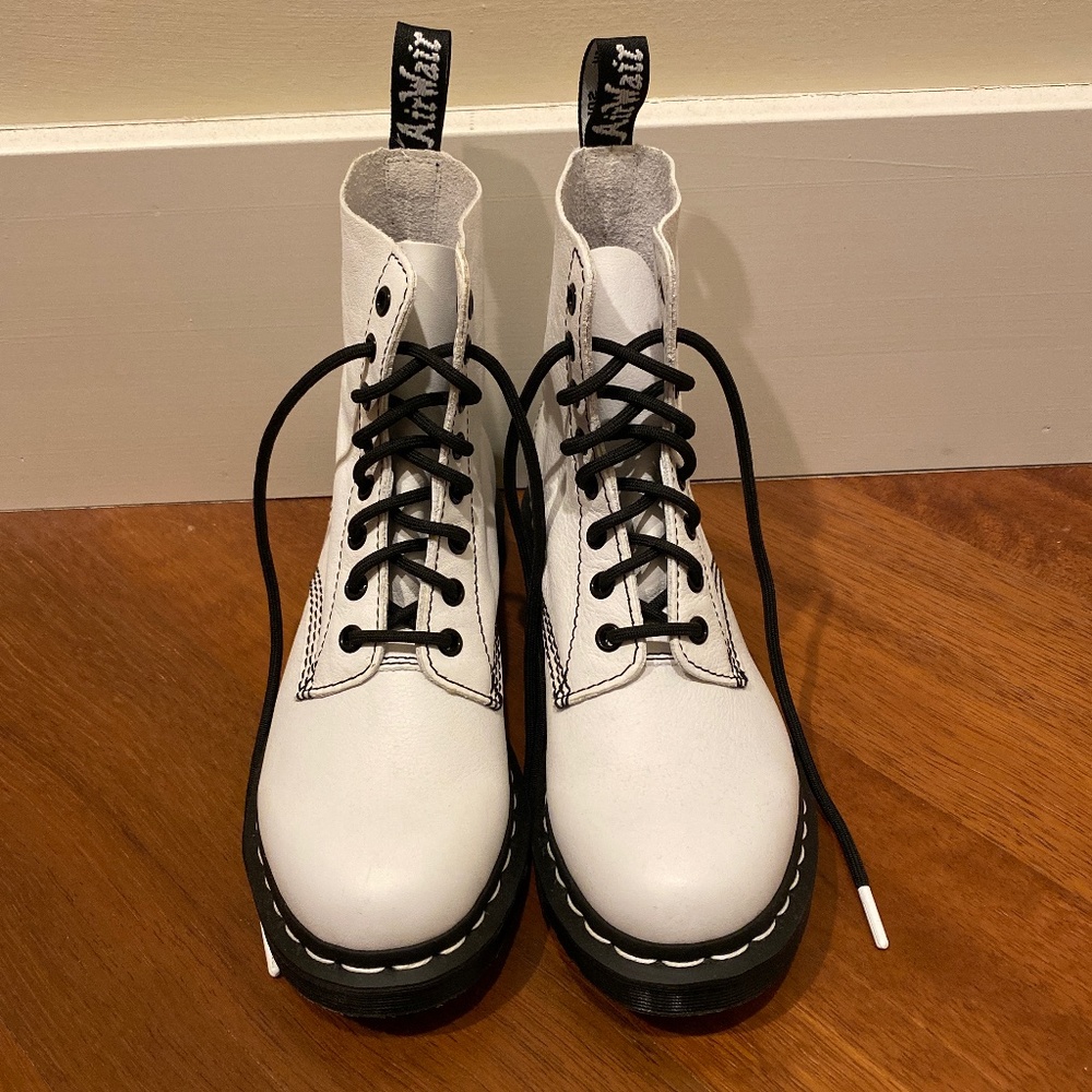 Dr. Martens 1460 White Stitch Boot in White